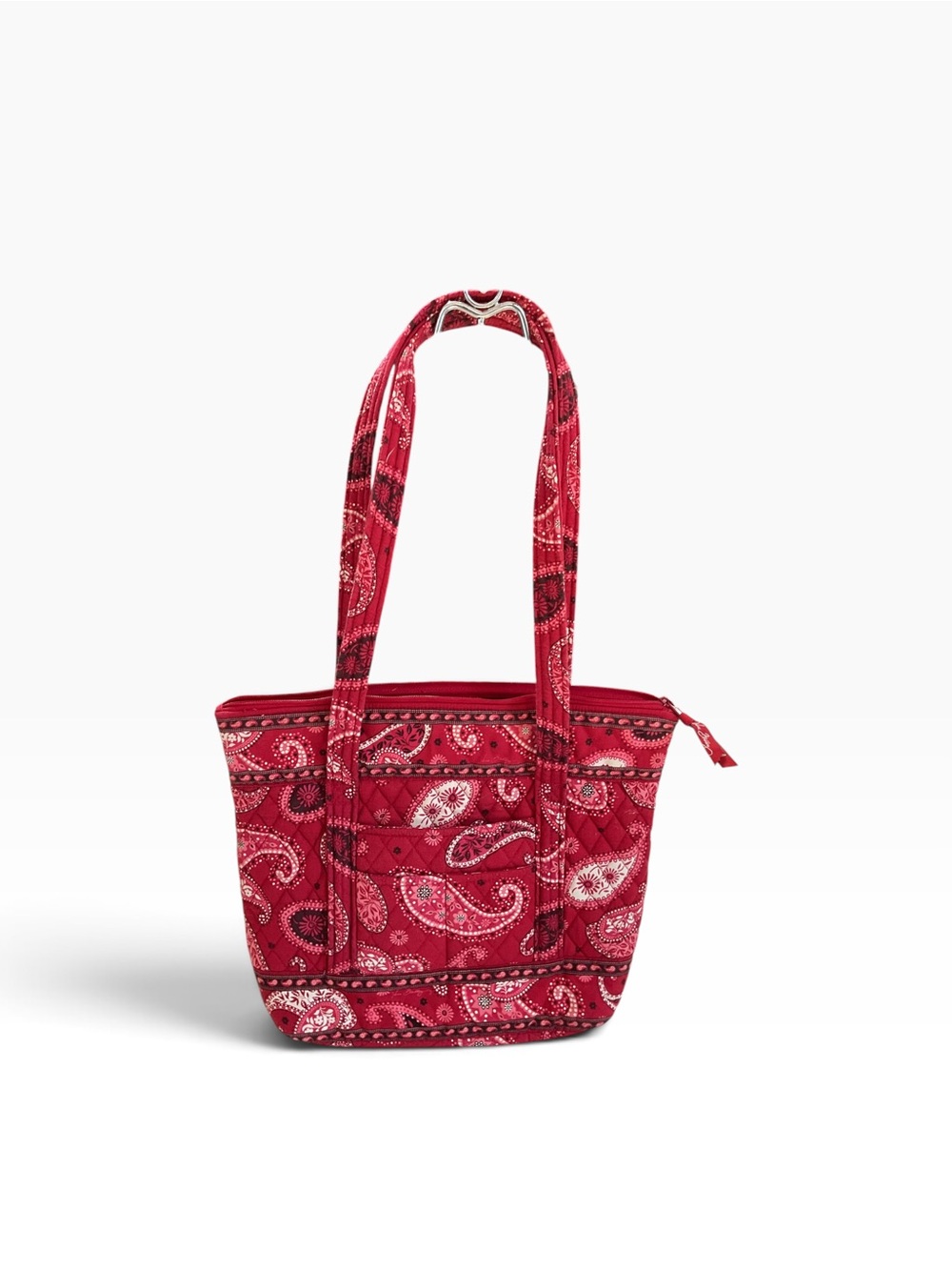 Vera Bradley Frankly Scarlet Red Paisley Quilted Shoulder Tote